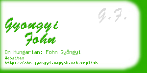 gyongyi fohn business card